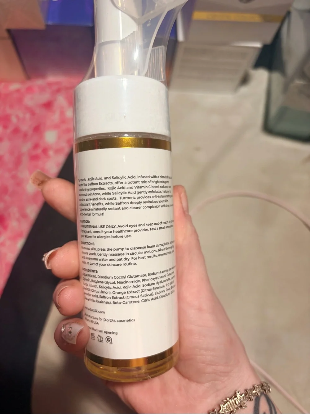 D'OR24K Prestige Turmeric Mousse Facial Cleanser 5.1 oz & Beauty Gift Bag 🎁